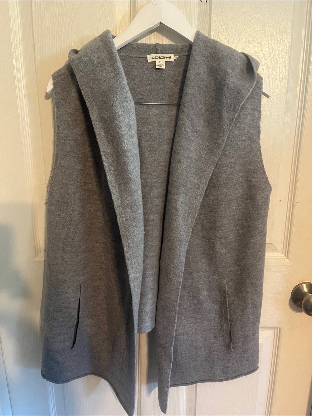 Toad&Co Gray Hooded Knit Vest